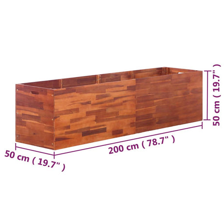 Plantenbak verhoogd 200x50x50 cm acaciahout - AllerleiShop