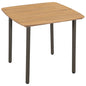 Tuintafel 80x80x72 cm massief acaciahout en staal - AllerleiShop