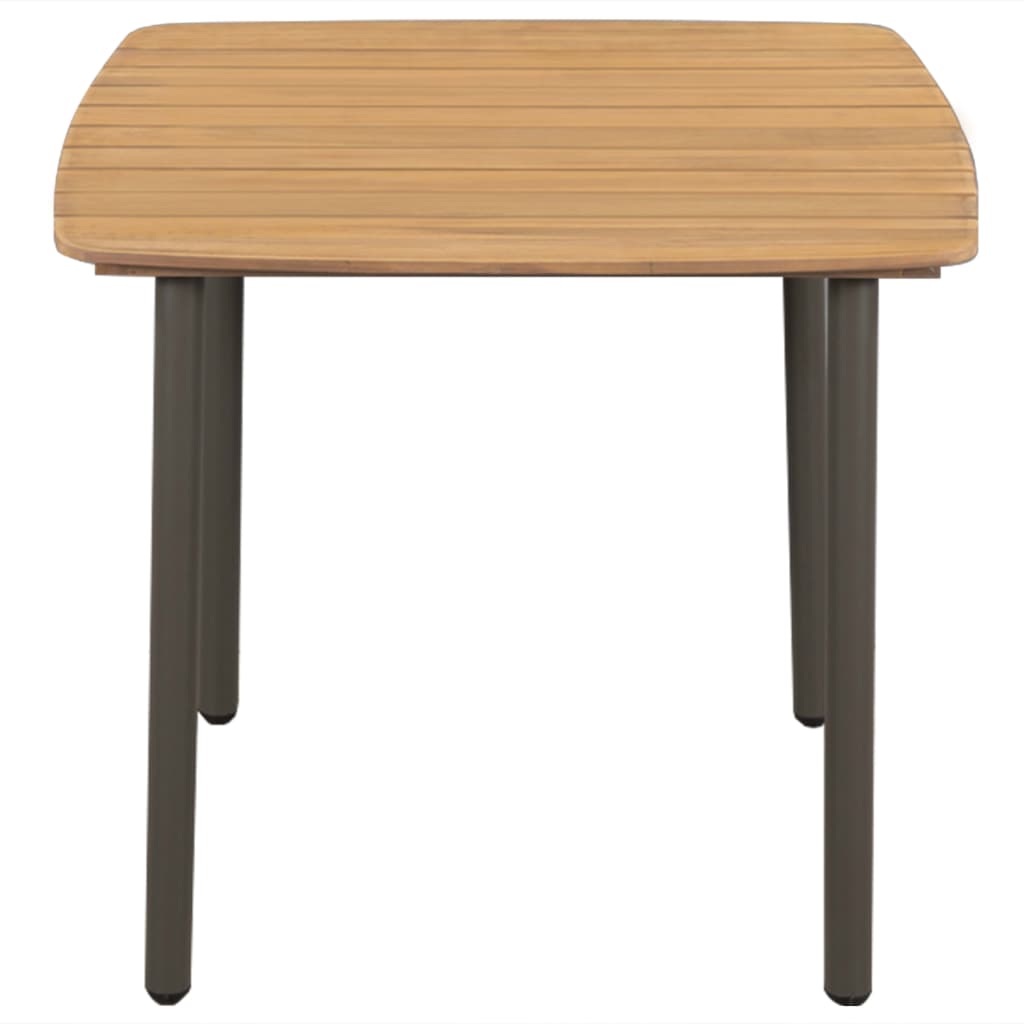 Tuintafel 80x80x72 cm massief acaciahout en staal - AllerleiShop