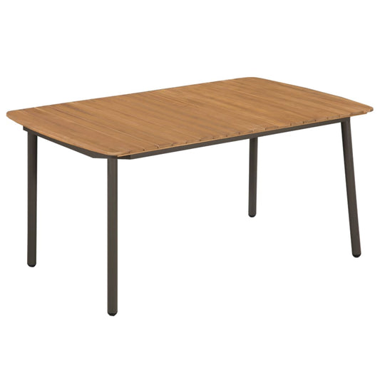 Tuintafel 150x90x72 cm massief acaciahout en staal - AllerleiShop