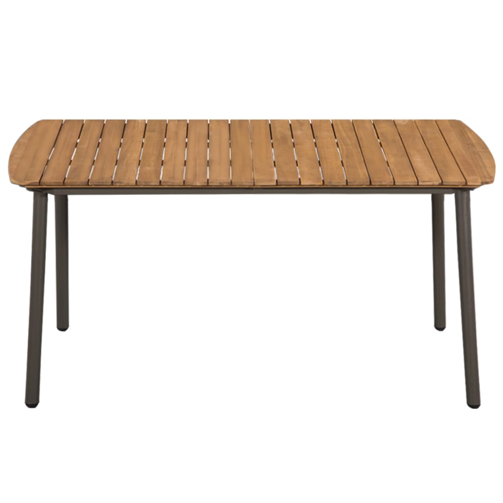 Tuintafel 150x90x72 cm massief acaciahout en staal - AllerleiShop