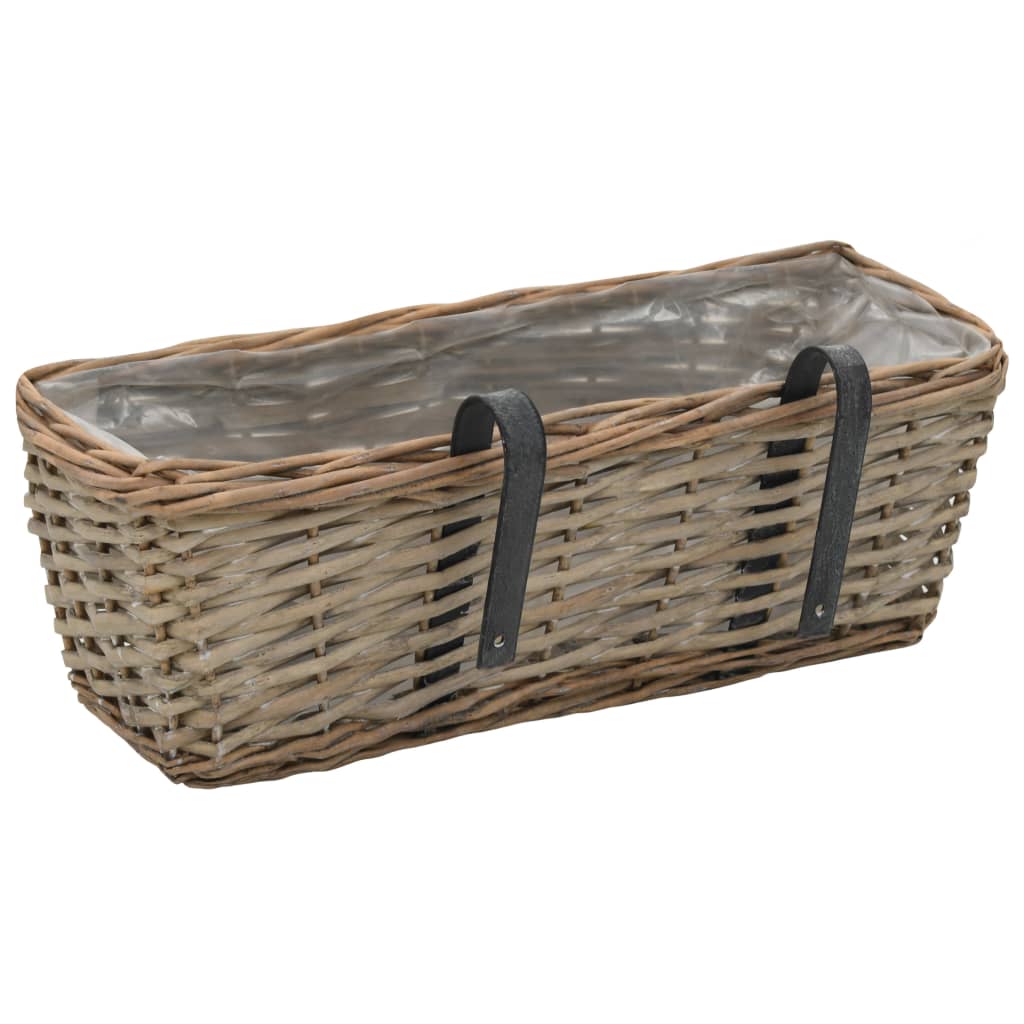 Balkonbakken 2 st 40 cm wicker met PE-voering