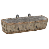 Balkonbakken 2 st 60 cm wicker met PE-voering