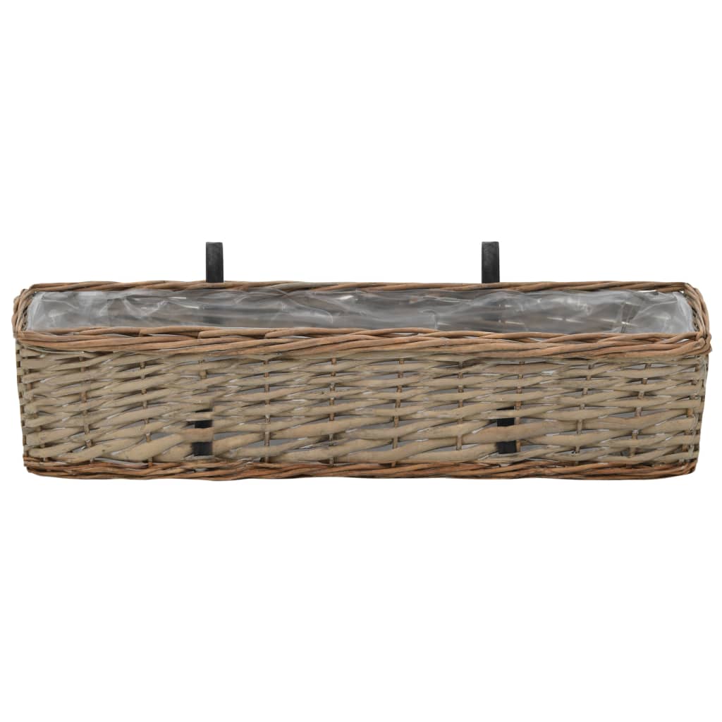 Balkonbakken 2 st 60 cm wicker met PE-voering