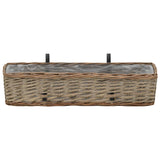 Balkonbakken 2 st 60 cm wicker met PE-voering