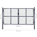 Gaaspoort 289x175 cm gegalvaniseerd staal grijs