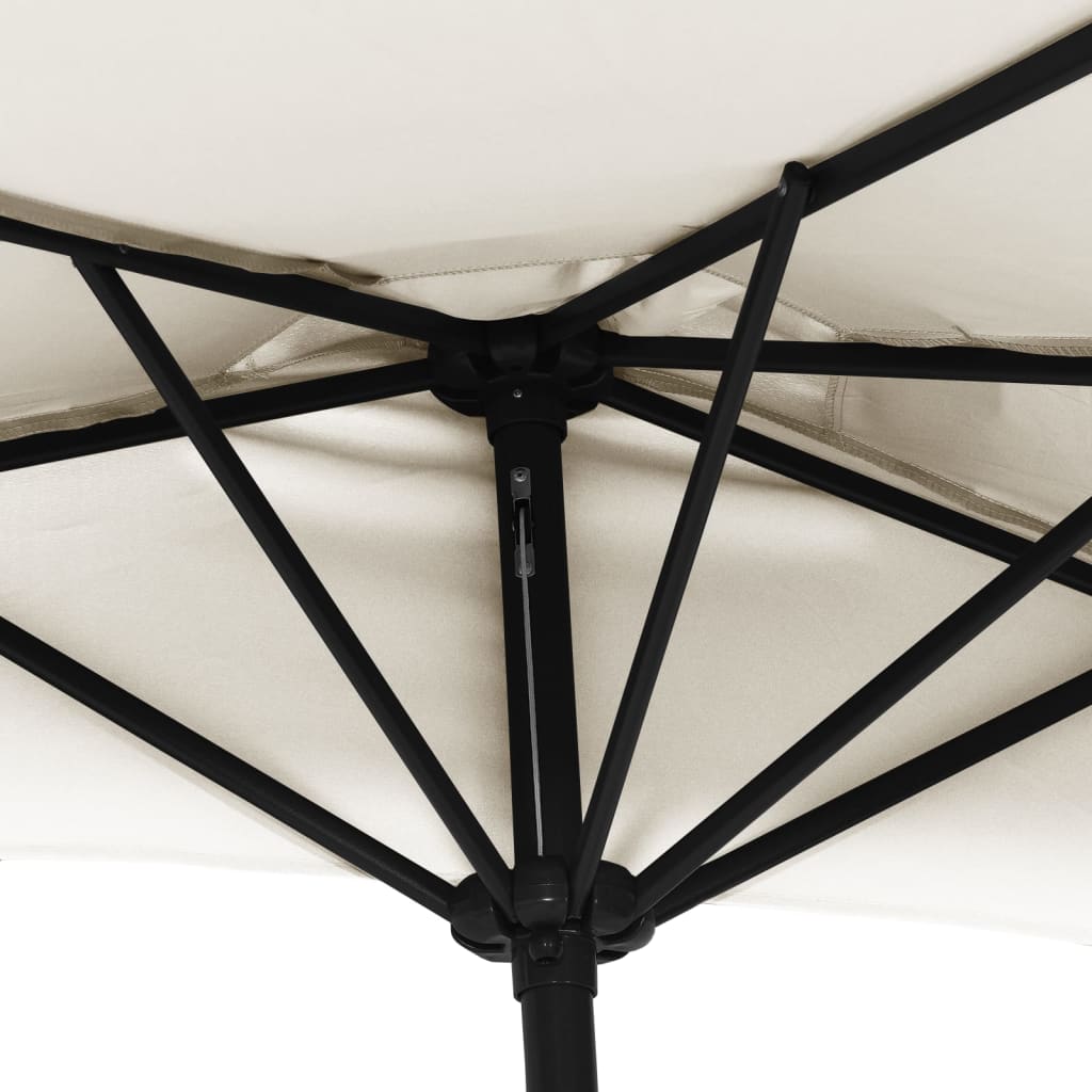 Balkonparasol half met aluminium paal 270x144 cm zandkleurig - AllerleiShop