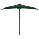 Balkonparasol half met aluminium paal 270x144 cm groen - AllerleiShop