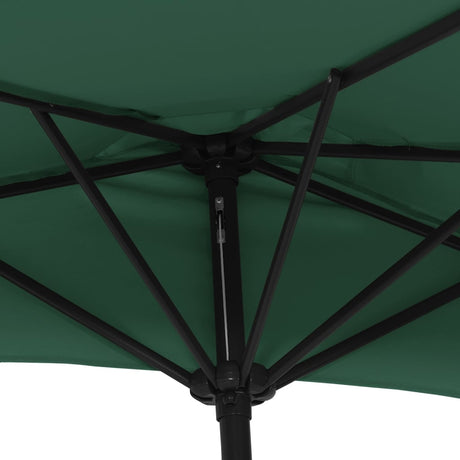 Balkonparasol half met aluminium paal 270x144 cm groen - AllerleiShop