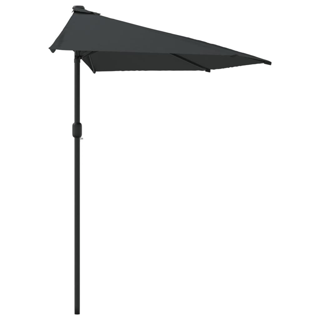 Balkonparasol half met aluminium paal 270x144 cm antraciet - AllerleiShop