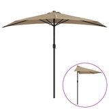 Balkonparasol half met aluminium paal 270x144 cm taupe - AllerleiShop