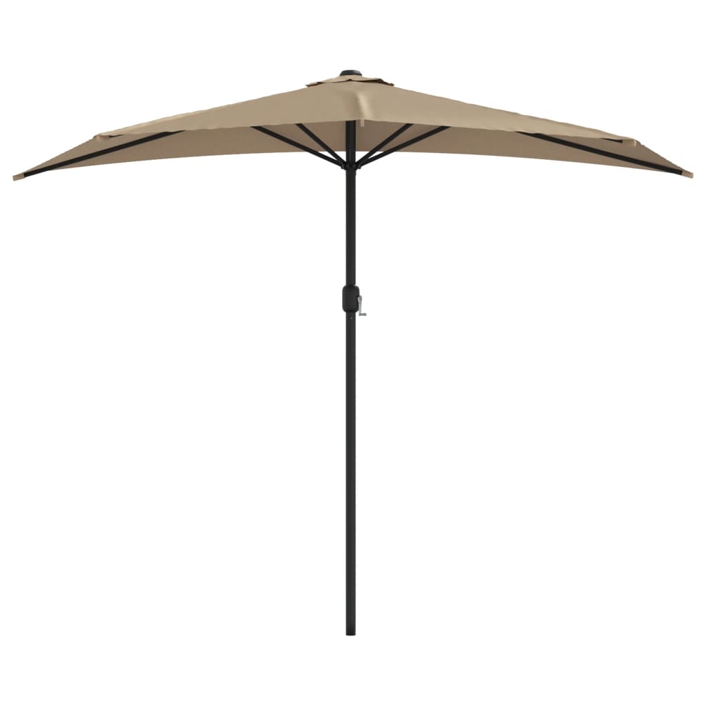 Balkonparasol half met aluminium paal 270x144 cm taupe - AllerleiShop