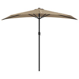 Balkonparasol half met aluminium paal 270x144 cm taupe - AllerleiShop