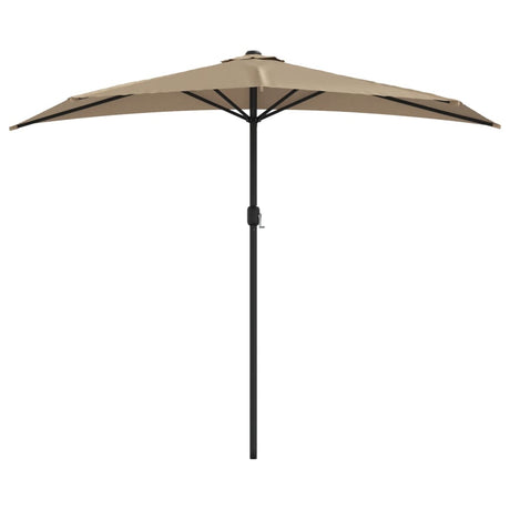 Balkonparasol half met aluminium paal 270x144 cm taupe - AllerleiShop