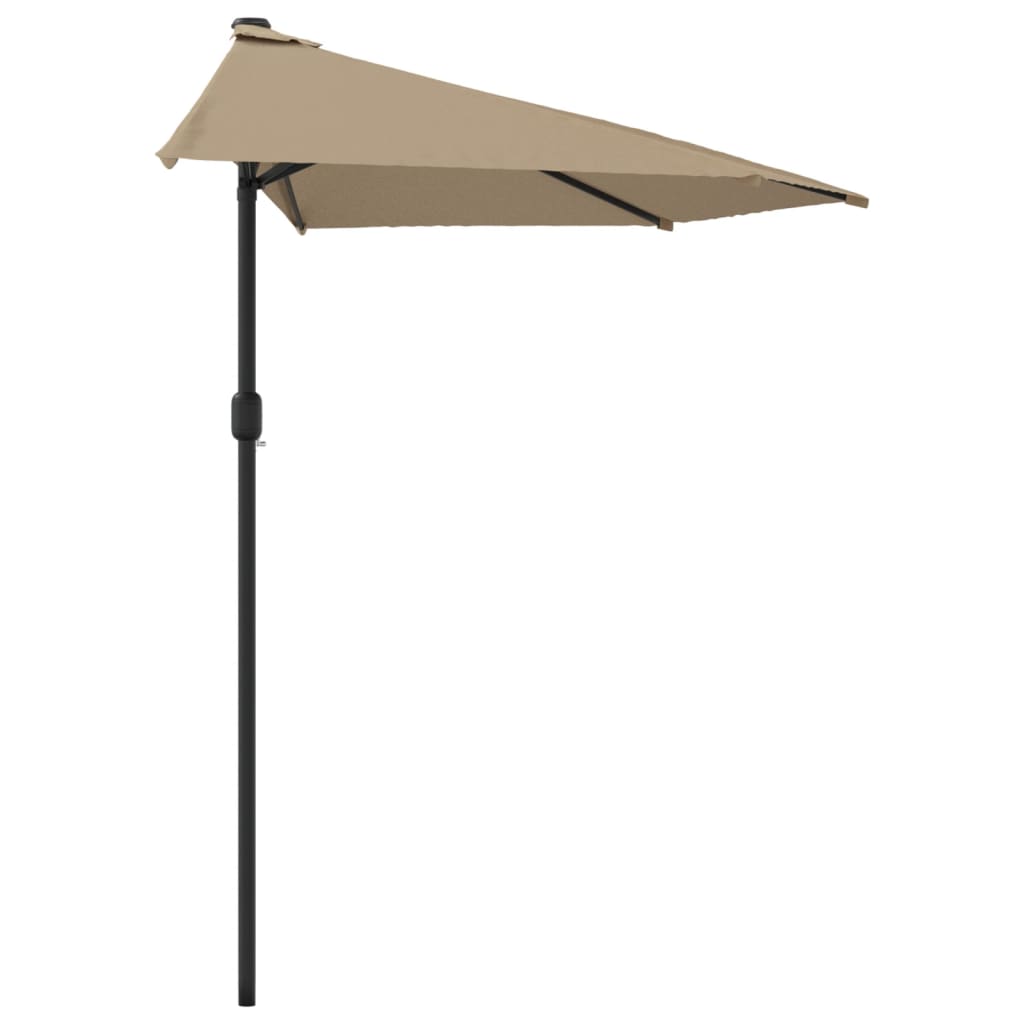 Balkonparasol half met aluminium paal 270x144 cm taupe - AllerleiShop