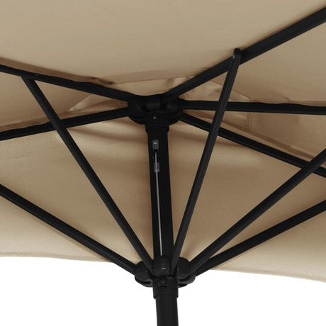 Balkonparasol half met aluminium paal 270x144 cm taupe - AllerleiShop