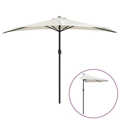 Balkonparasol half met aluminium paal 300x155 cm zandkleurig - AllerleiShop