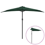 Balkonparasol half met aluminium paal 300x155 cm groen - AllerleiShop