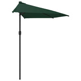 Balkonparasol half met aluminium paal 300x155 cm groen - AllerleiShop