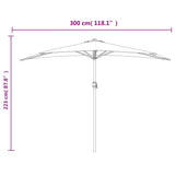 Balkonparasol half met aluminium paal 300x155 cm groen - AllerleiShop