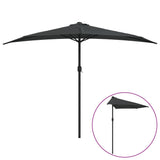 Balkonparasol half met aluminium paal 300x155 cm antraciet - AllerleiShop