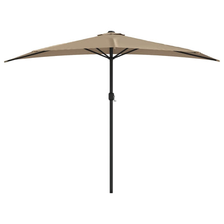 Balkonparasol half met aluminium paal 300x155 cm taupe - AllerleiShop