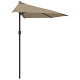 Balkonparasol half met aluminium paal 300x155 cm taupe - AllerleiShop