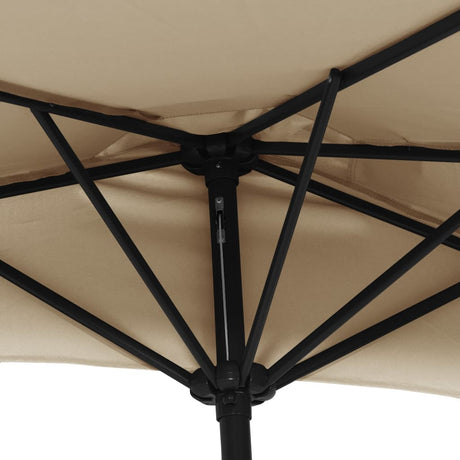 Balkonparasol half met aluminium paal 300x155 cm taupe - AllerleiShop