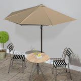 Balkonparasol half met aluminium paal 300x155 cm taupe - AllerleiShop