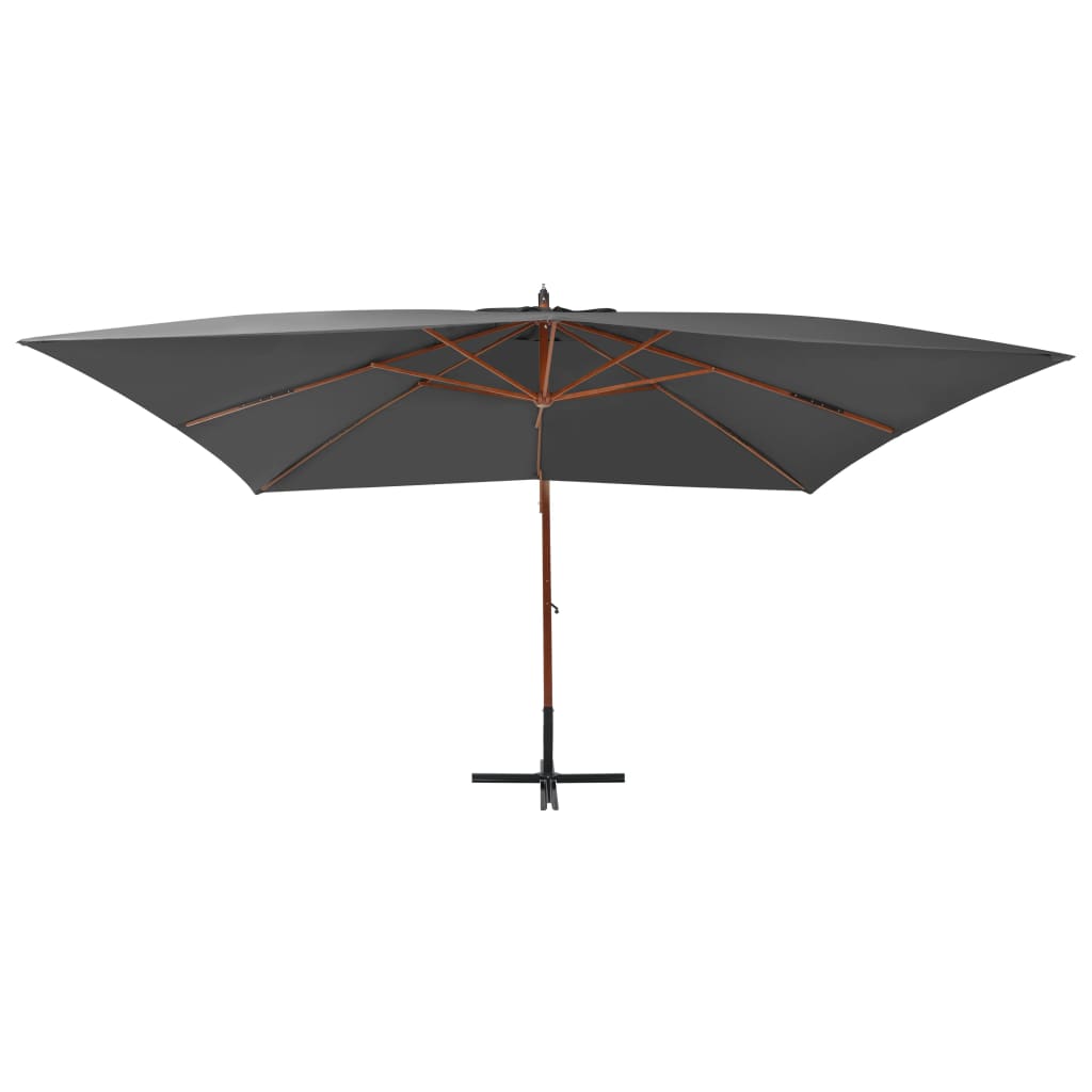 Zweefparasol met houten paal 400x300 cm antracietkleurig - AllerleiShop