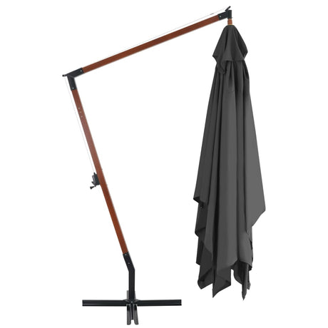 Zweefparasol met houten paal 400x300 cm antracietkleurig - AllerleiShop