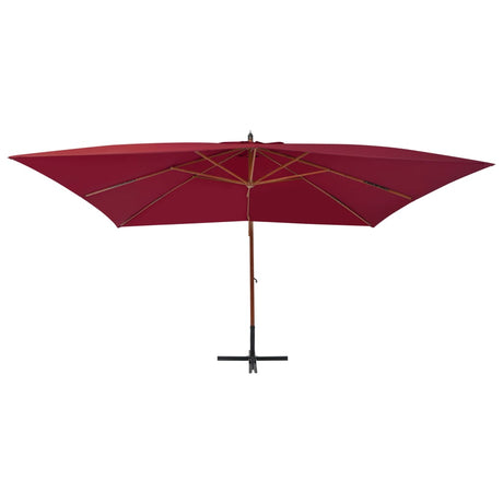 Zweefparasol met houten paal 400x300 cm bordeauxrood - AllerleiShop