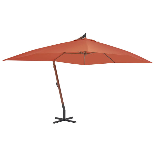 Zweefparasol met houten paal 400x300 cm terracottakleurig - AllerleiShop