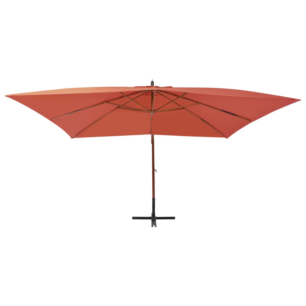 Zweefparasol met houten paal 400x300 cm terracottakleurig - AllerleiShop