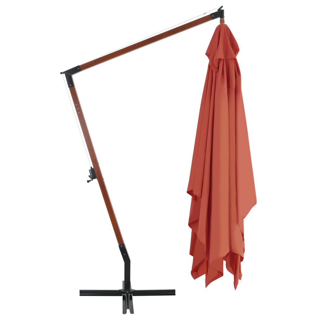 Zweefparasol met houten paal 400x300 cm terracottakleurig - AllerleiShop