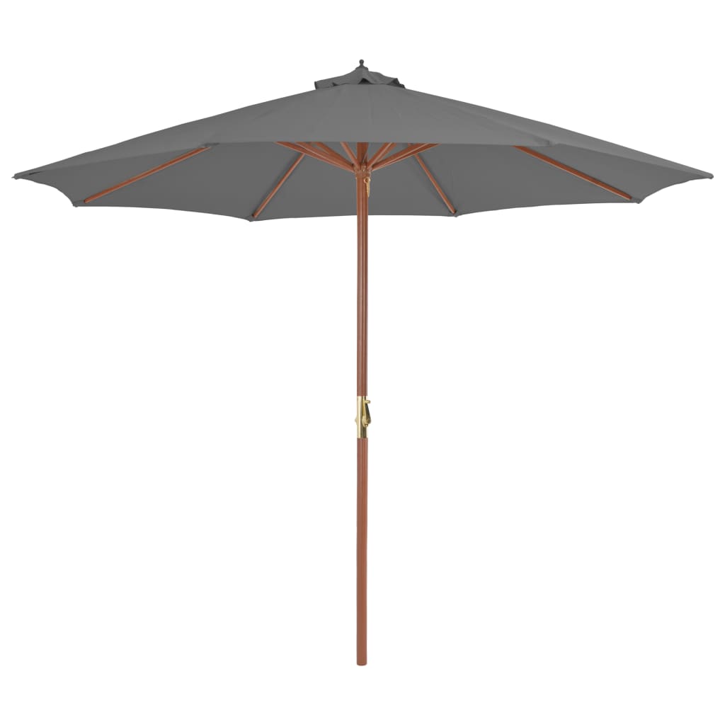 Parasol met houten paal 300 cm antraciet - AllerleiShop