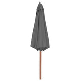 Parasol met houten paal 300 cm antraciet - AllerleiShop