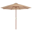 Parasol met houten paal 300 cm taupe - AllerleiShop