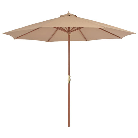 Parasol met houten paal 300 cm taupe - AllerleiShop