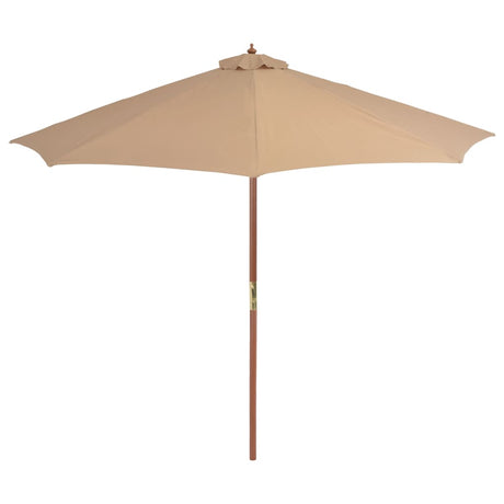 Parasol met houten paal 300 cm taupe - AllerleiShop