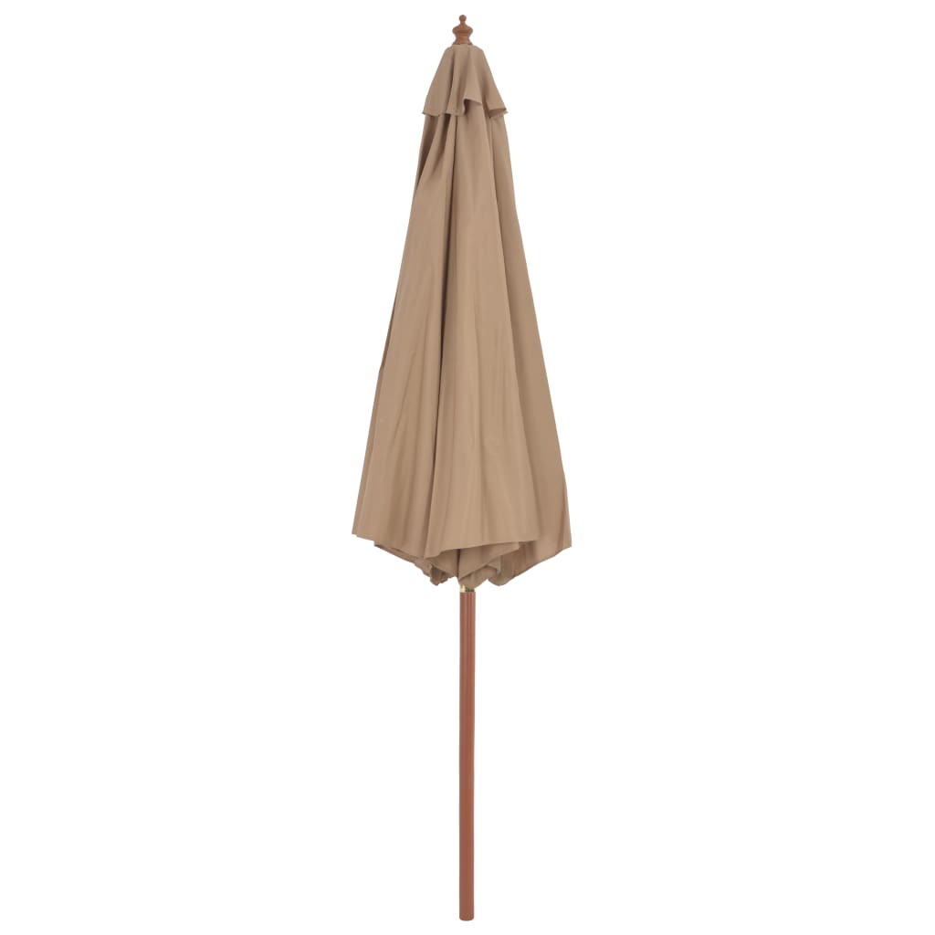 Parasol met houten paal 300 cm taupe - AllerleiShop