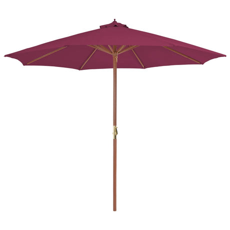 Parasol met houten paal 300 cm bordeauxrood - AllerleiShop