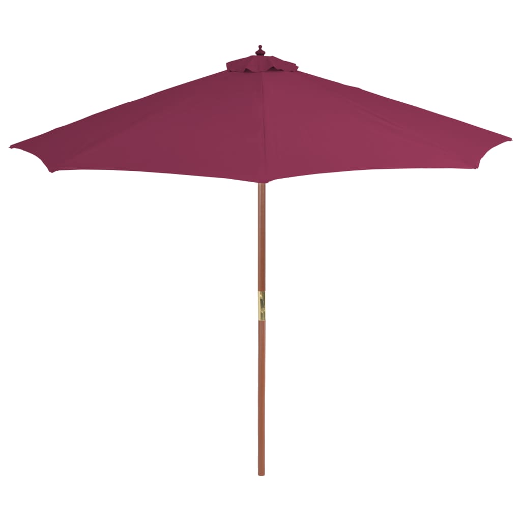 Parasol met houten paal 300 cm bordeauxrood - AllerleiShop