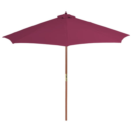 Parasol met houten paal 300 cm bordeauxrood - AllerleiShop