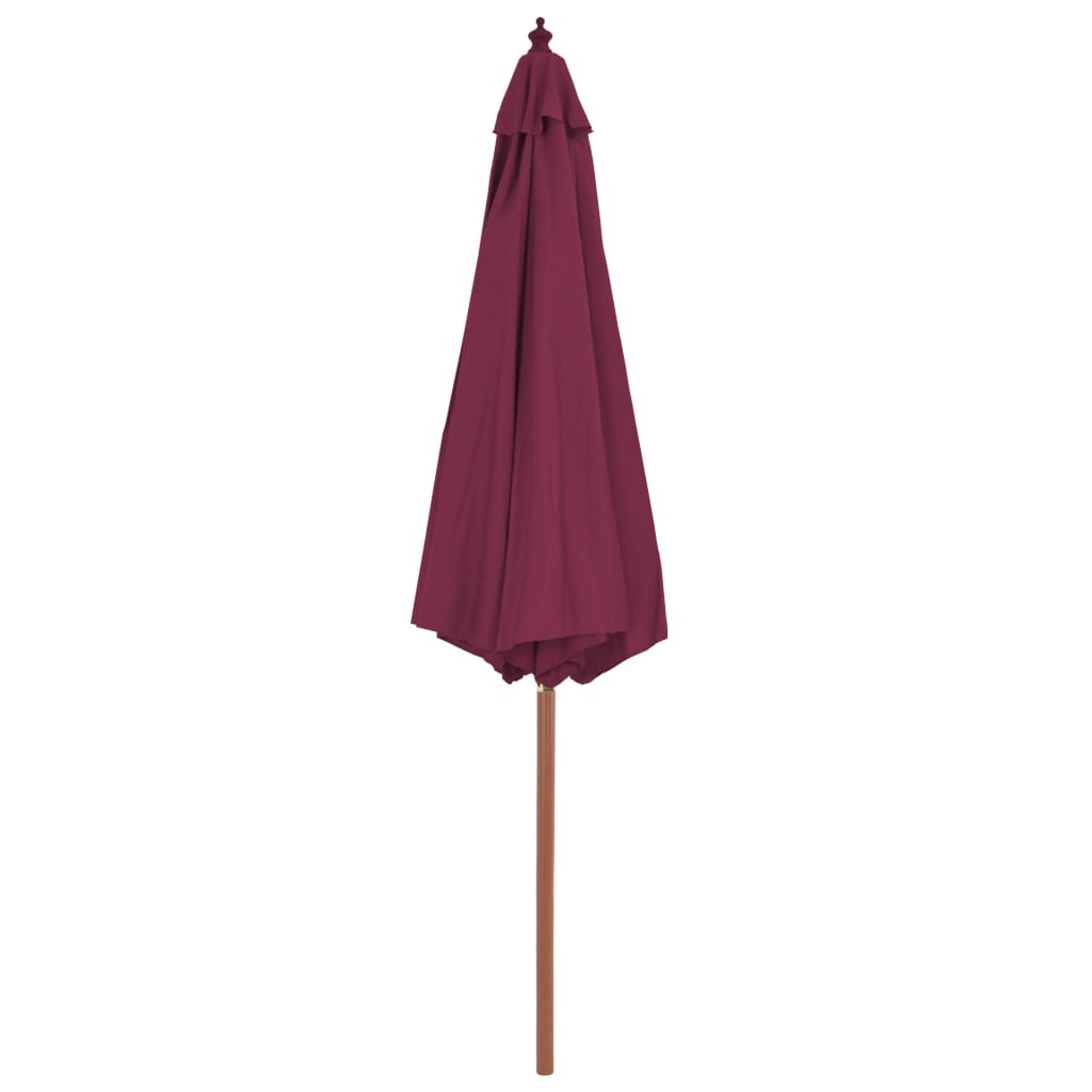 Parasol met houten paal 300 cm bordeauxrood - AllerleiShop