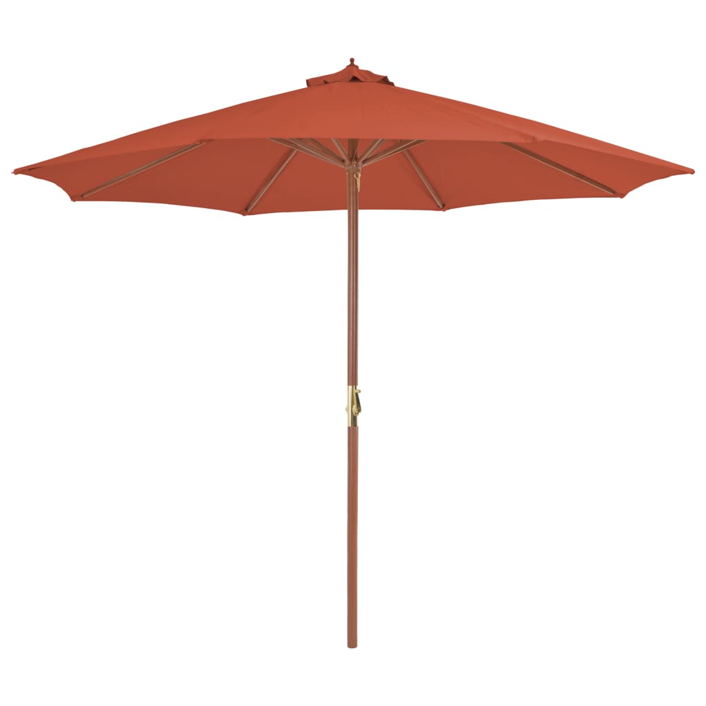 Parasol met houten paal 300 cm terracotta - AllerleiShop