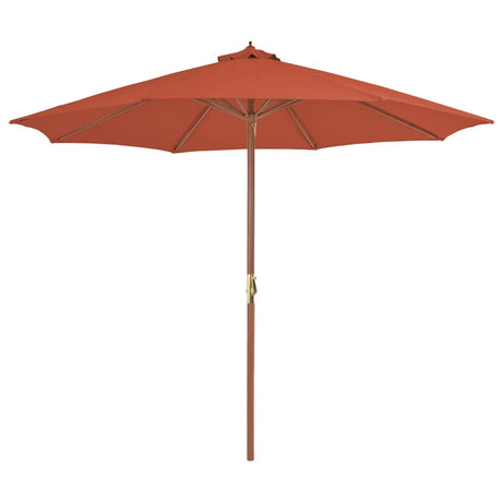 Parasol met houten paal 300 cm terracotta - AllerleiShop