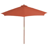 Parasol met houten paal 300 cm terracotta - AllerleiShop