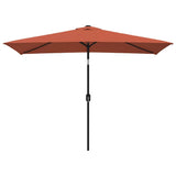 Parasol met metalen paal 300x200 cm terracotta