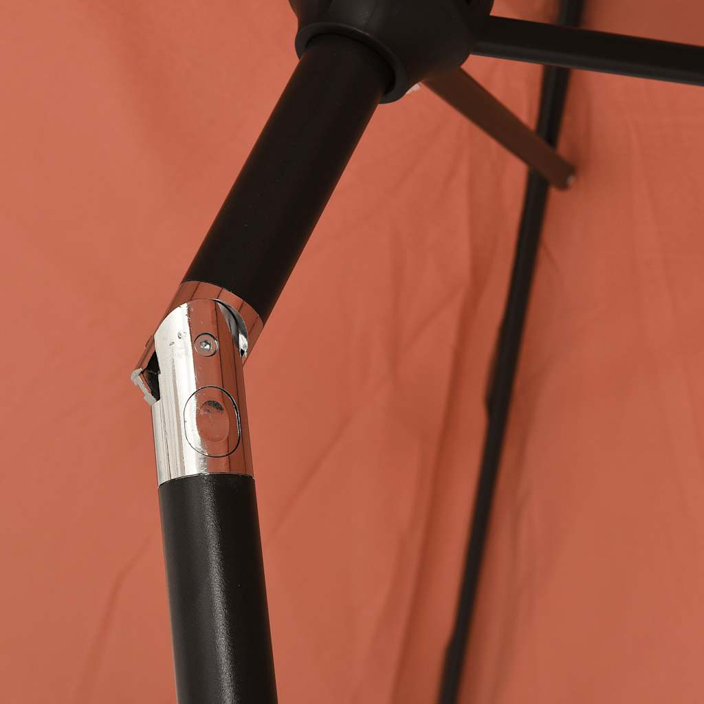 Parasol met metalen paal 300x200 cm terracotta